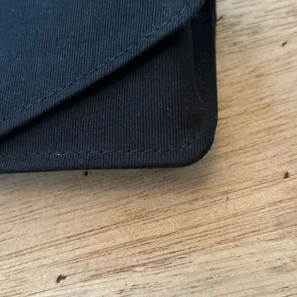 Dolce & Gabbana black ribbed fabric semi hard eyeglass sunglasses case